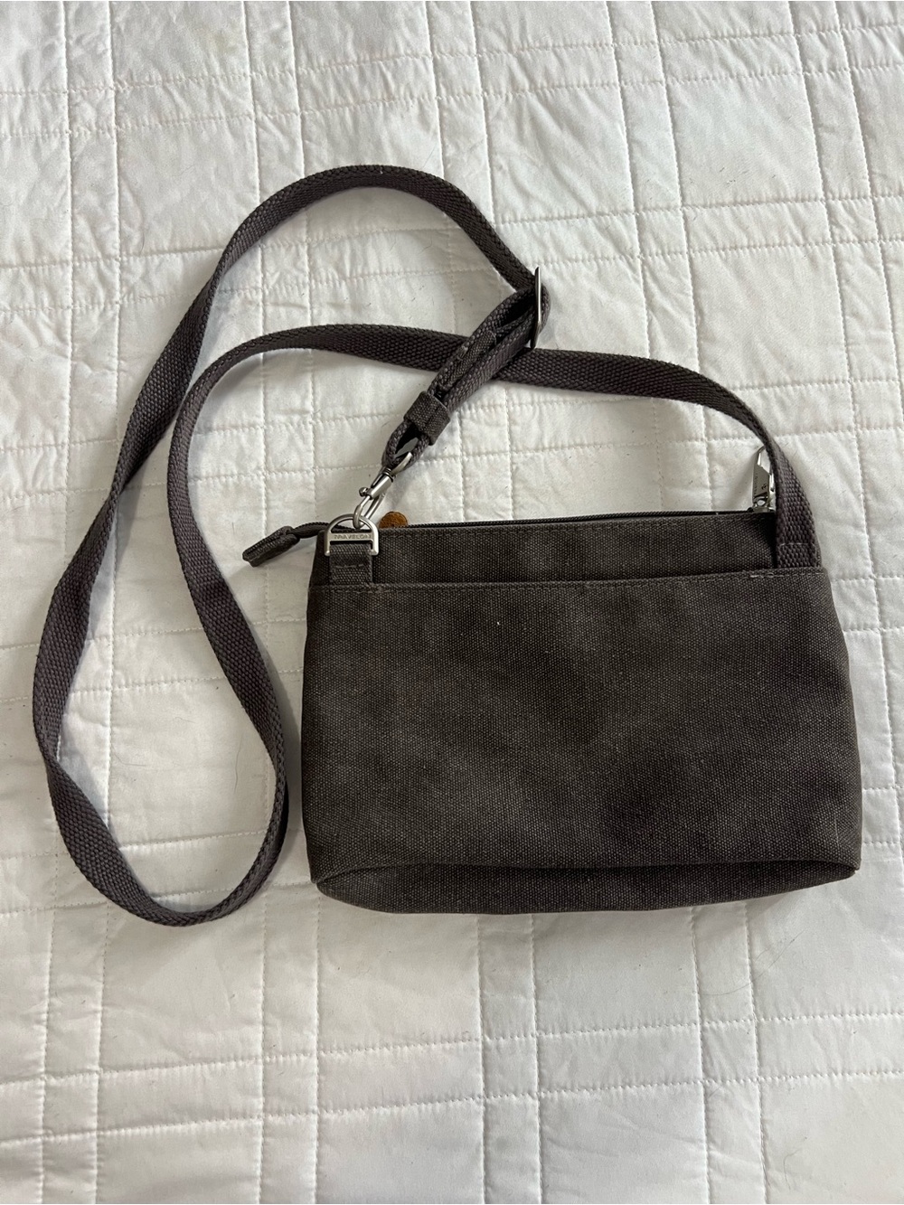Travelon Dark gray Canvas Crossbody with Adjustable Strap